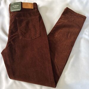 Corduroy Pants Mens 32 34 Brown Relaxed Taper Mutual Weave